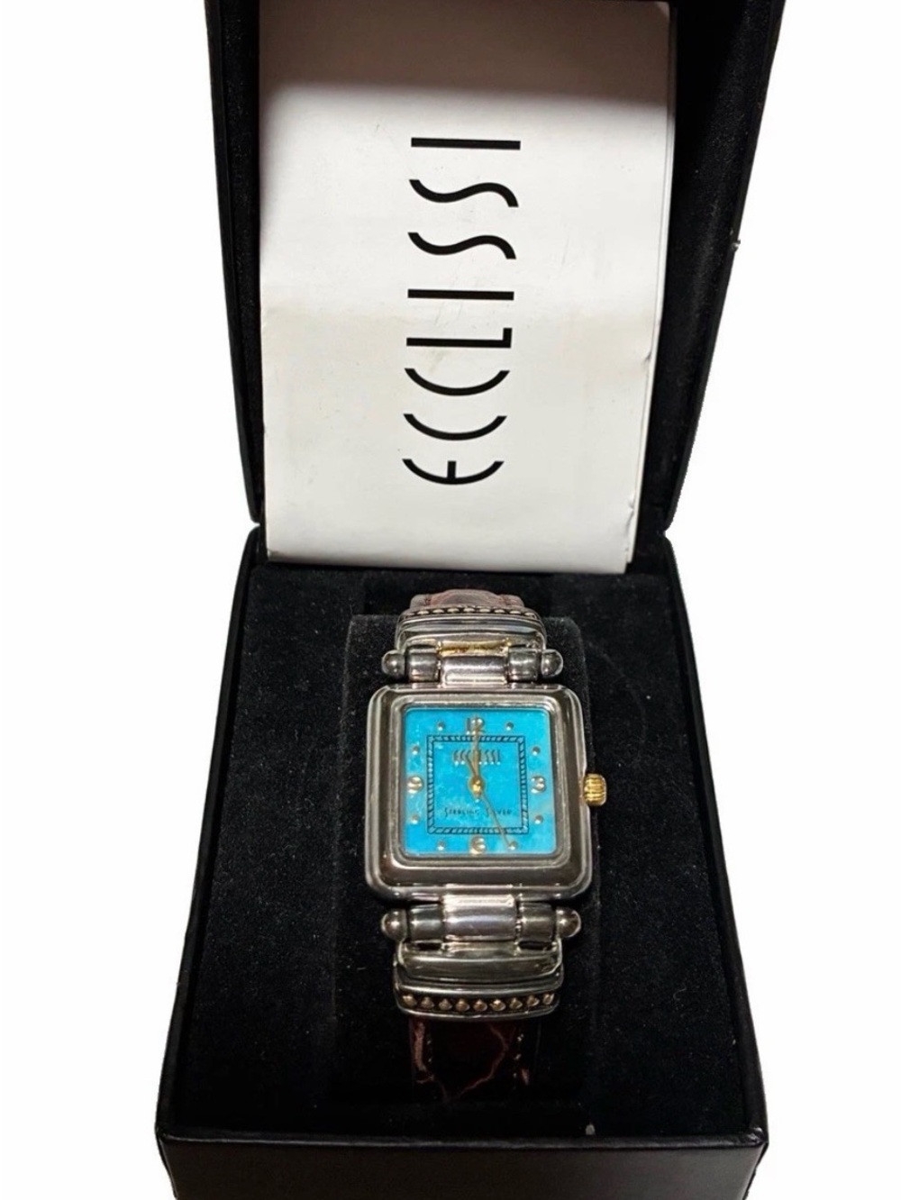 VTG Stainless Steel 925 Sterling Silver Ecclissi Ladies Watch Watch Untested